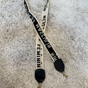 CLARE V Black and White Strap NON ADJUSTABLE